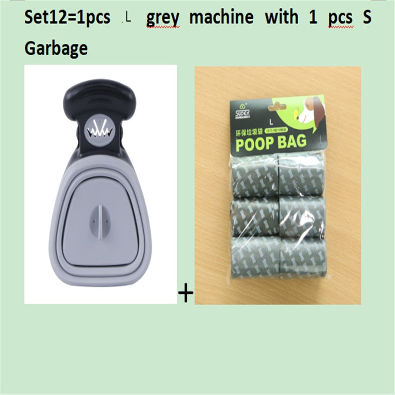 Set option: large grey foldable pooper scooper with one roll of small waste bags