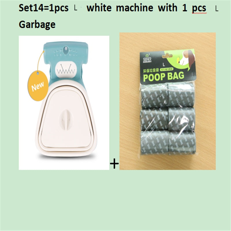 Set option: large white foldable pooper scooper with one roll of large waste bags