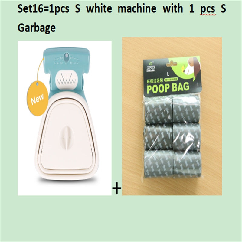 Set option: small white foldable pooper scooper with one roll of small waste bags