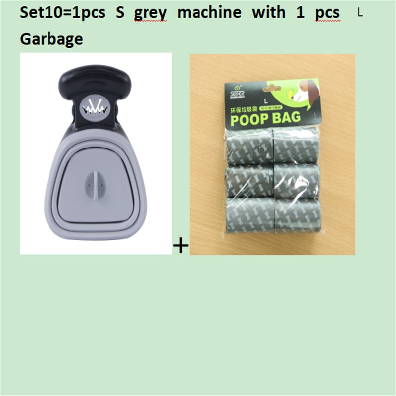 Set option: small grey foldable pooper scooper with one roll of large waste bags
