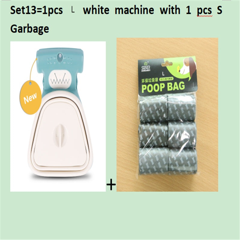 Set option: large white foldable pooper scooper with one roll of small waste bags
