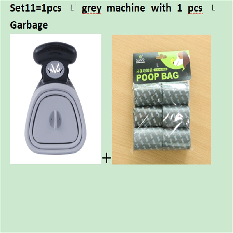 Set option: large grey foldable pooper scooper with one roll of large waste bags