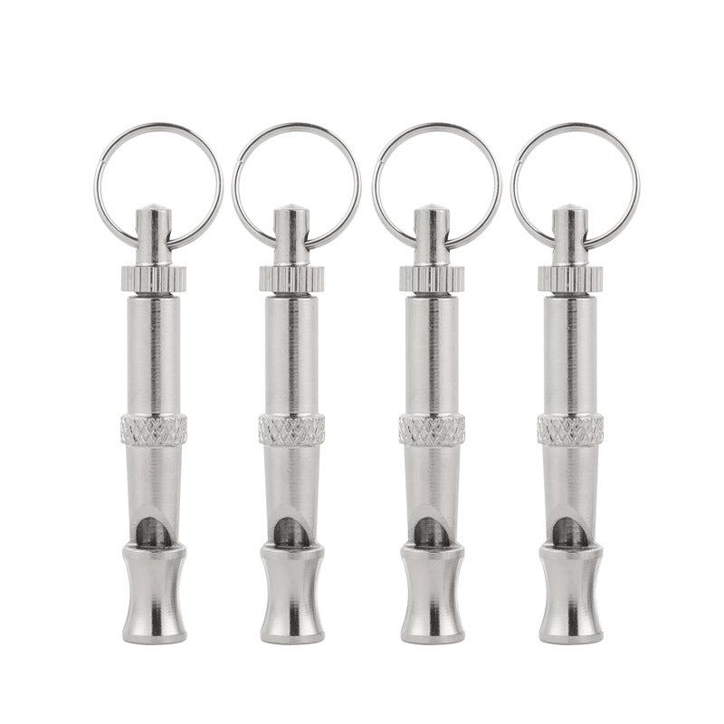 Adjustable ultrasonic dog training whistle with keyring