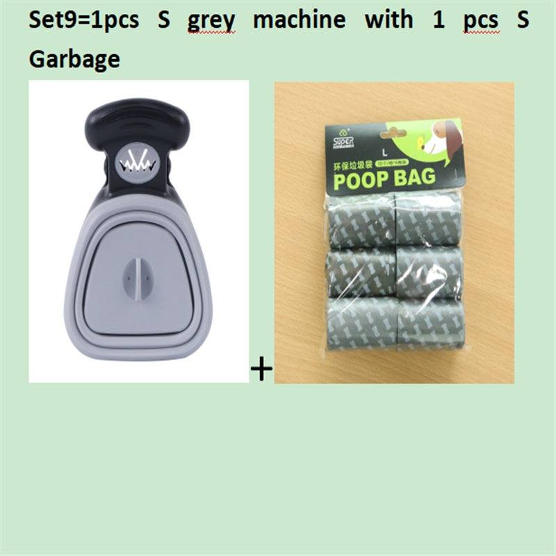 Set option: small grey foldable pooper scooper with one roll of small waste bags